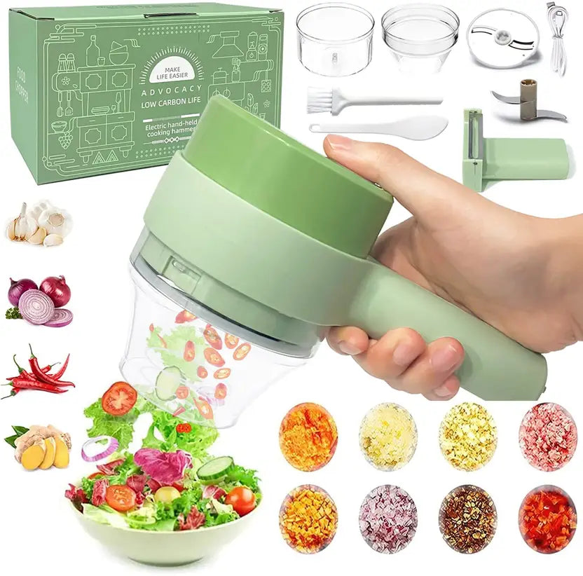 ChopMate™ – 4-in-1 Portable Electric Vegetable Cutter