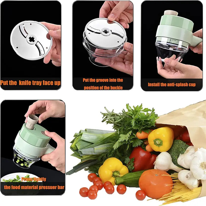 ChopMate™ – 4-in-1 Portable Electric Vegetable Cutter